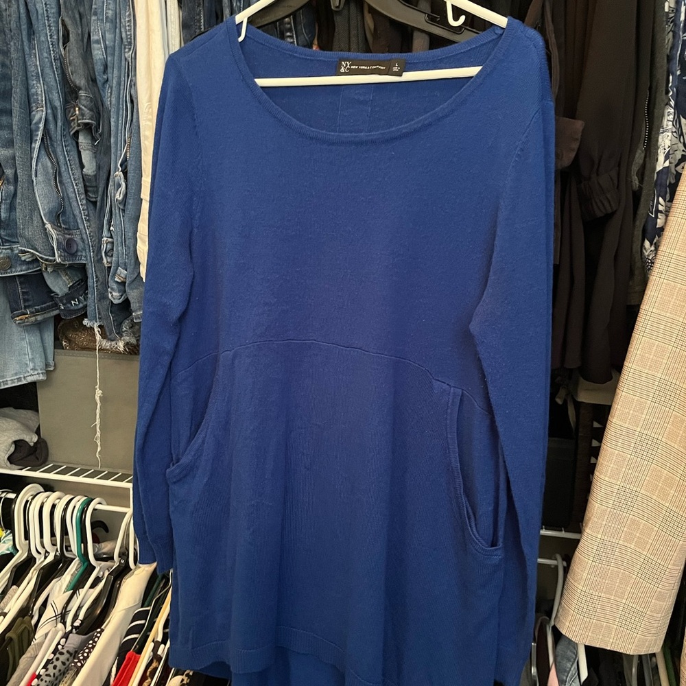 New York & Company Cobalt Blue Tunic